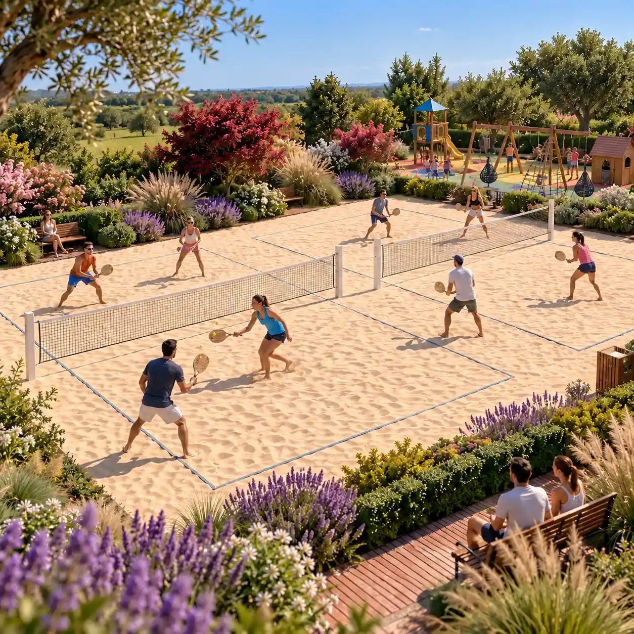 Quadra de beach tennis do Residencial Santa Maria