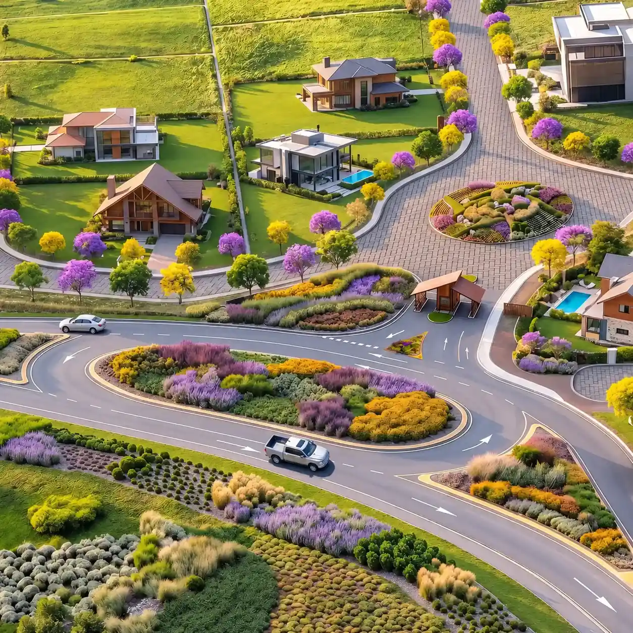 Rotatória de acesso ao residencial (imagem ilustrativa)